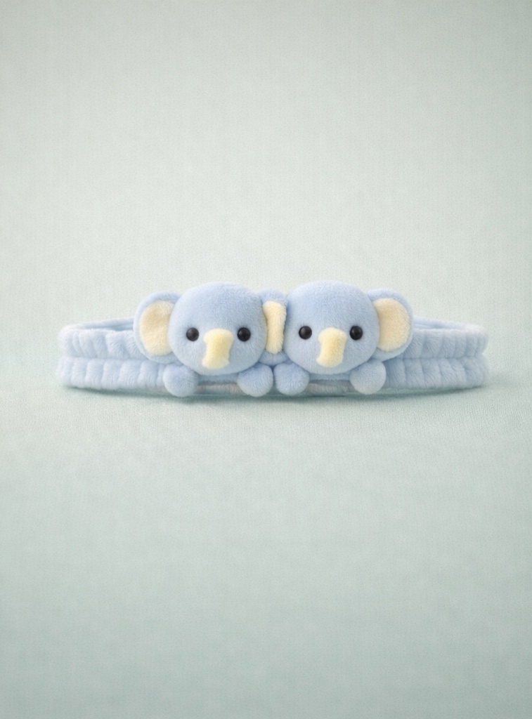 Soft Elephant Plush Baby Headband with Twin Design