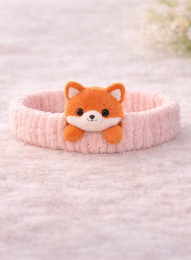 Cartoon Fox Plush Baby Headband - Soft and Cute Baby Hairband for Newborn Girls