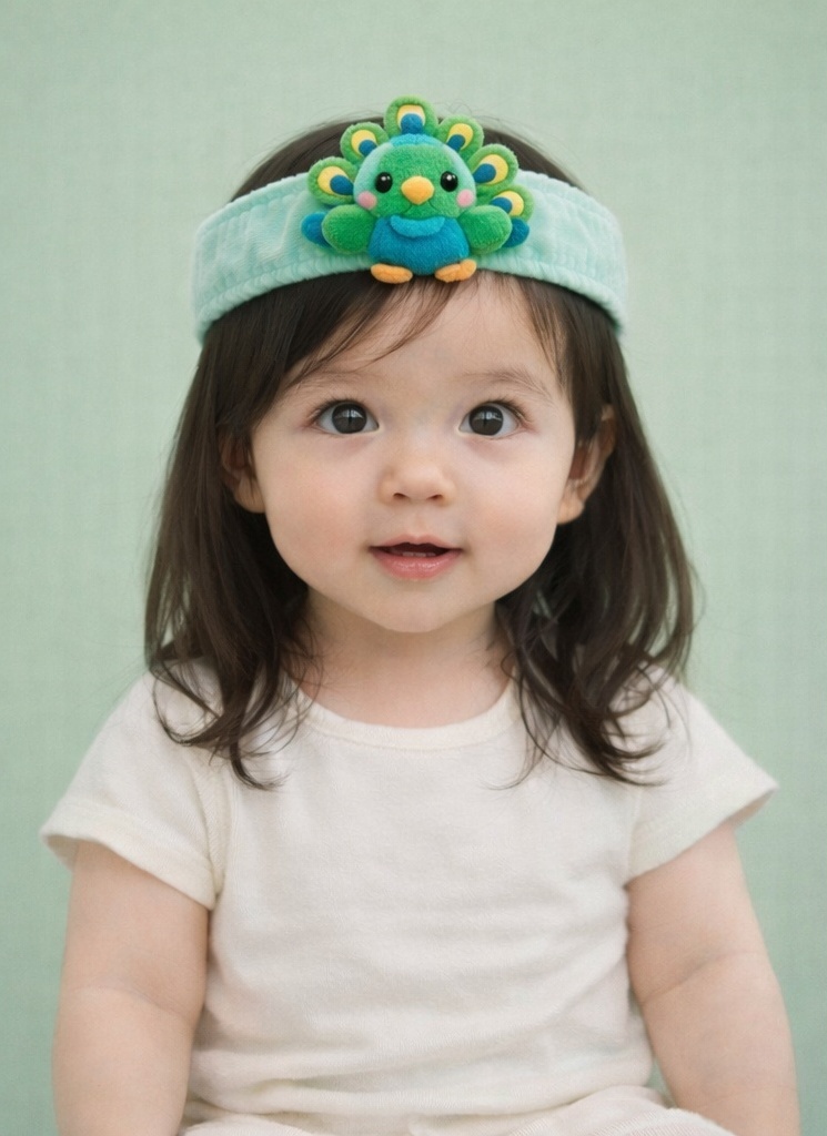 Adorable Peacock Plush Baby Headband