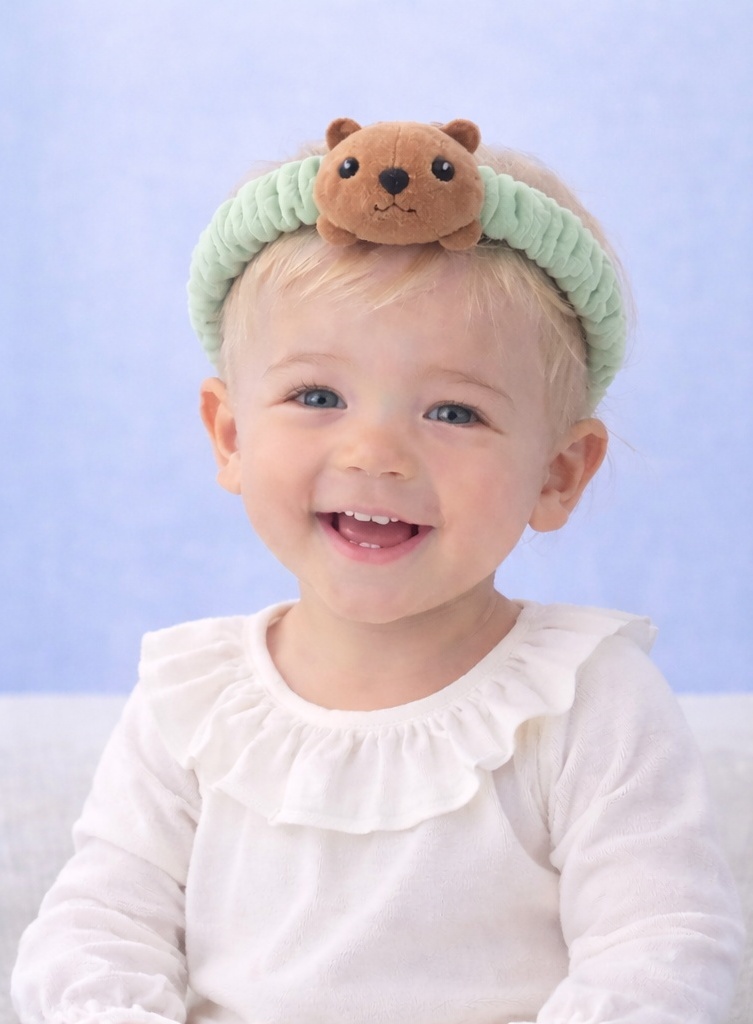 Lindo diadema de bebé con cara de oso – Accesorio suave y cómodo para bebés