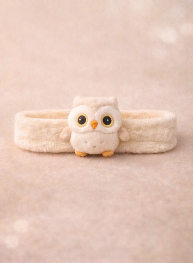 Cartoon Owl Plush Baby Headband - Soft and Cute Baby Hairband for Newborn Girls