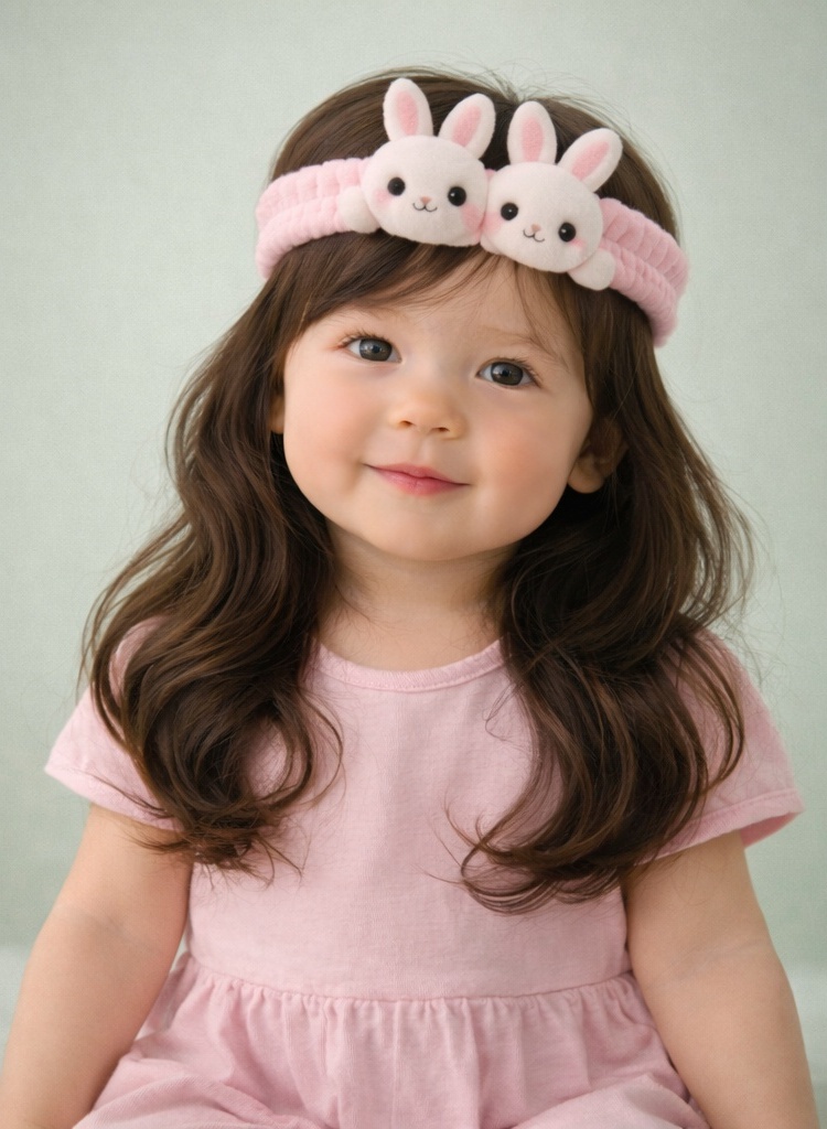Cute Blush Bunny Plush Headband for Babies