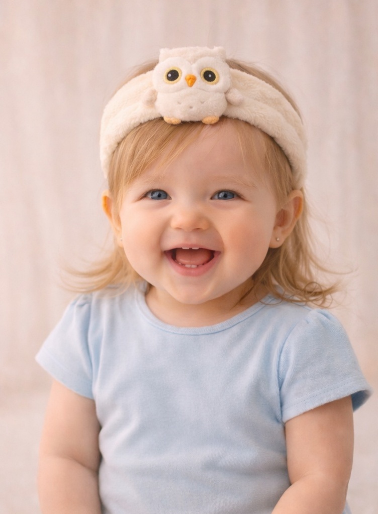 Cartoon Owl Plush Baby Headband - Soft and Cute Baby Hairband for Newborn Girls