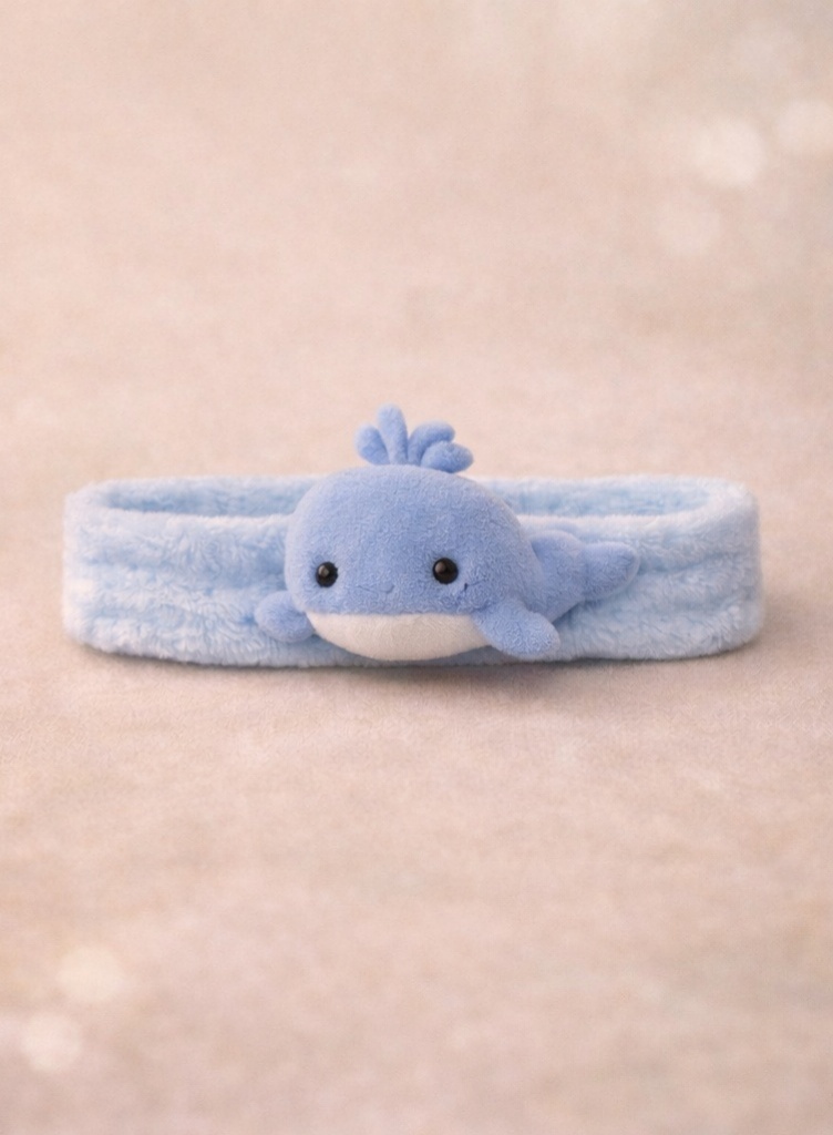 Cartoon Whale Plush Baby Headband - Soft and Cute Baby Hairband for Newborn Girls