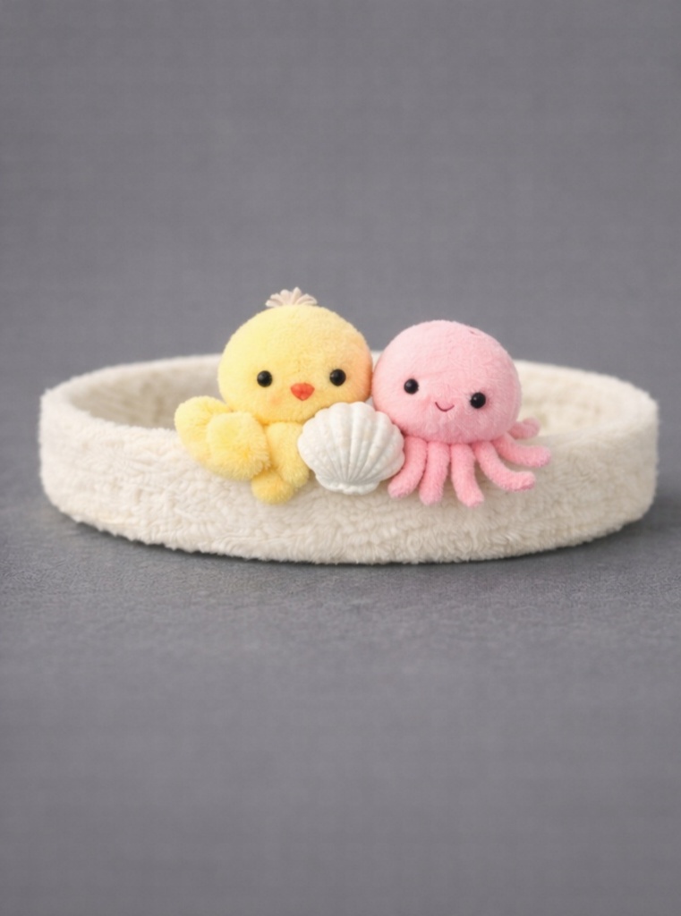 Charmant diadème en peluche renard et baleine pour bébé