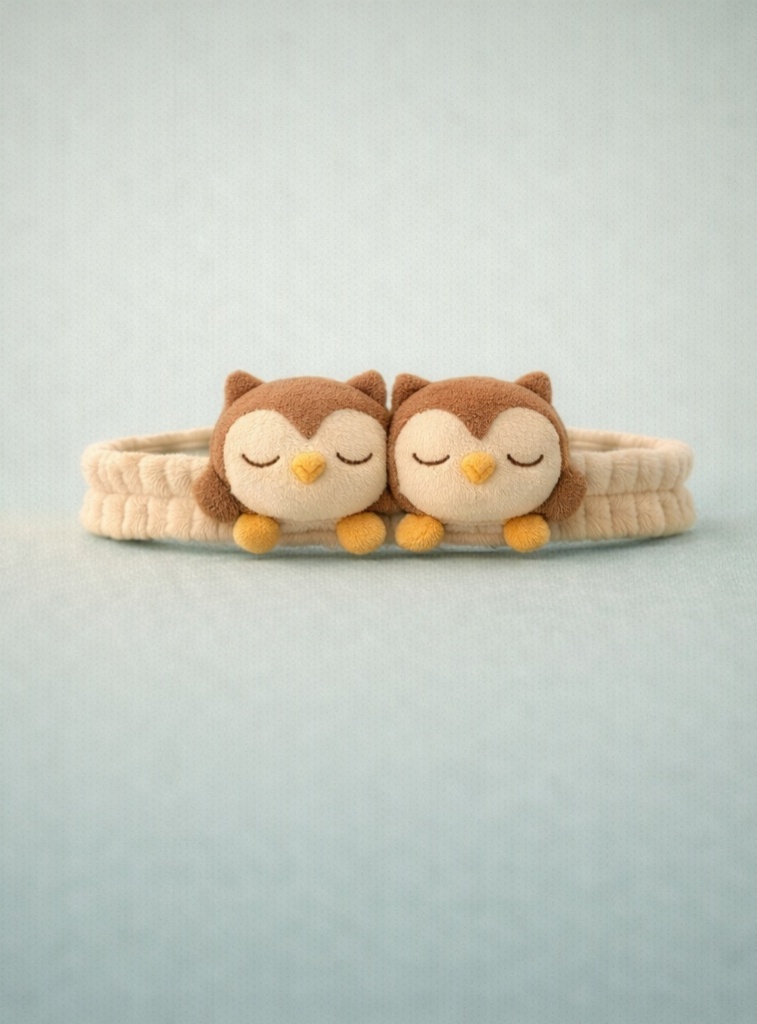 Sleepy Owl Plush Baby Headband for Newborn Comfort
