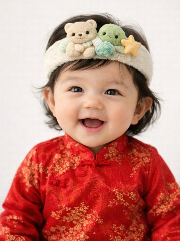 Adorável diadema de pelúcia de ursinho e tartaruga para bebês