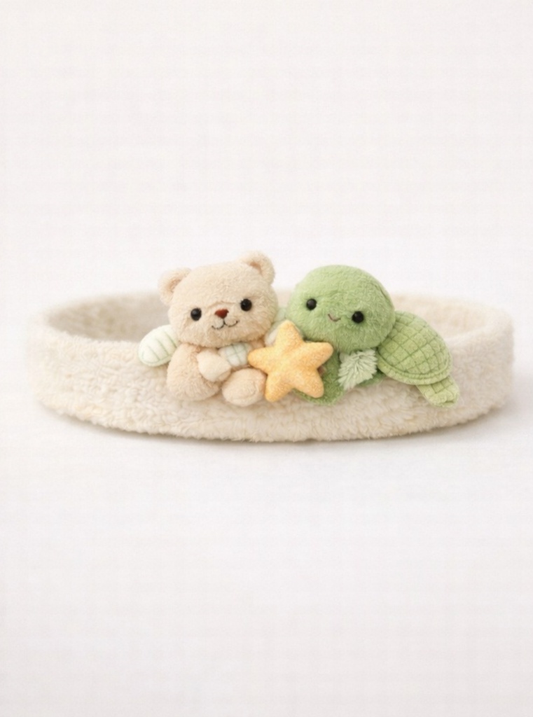 Adorável diadema de pelúcia de ursinho e tartaruga para bebês