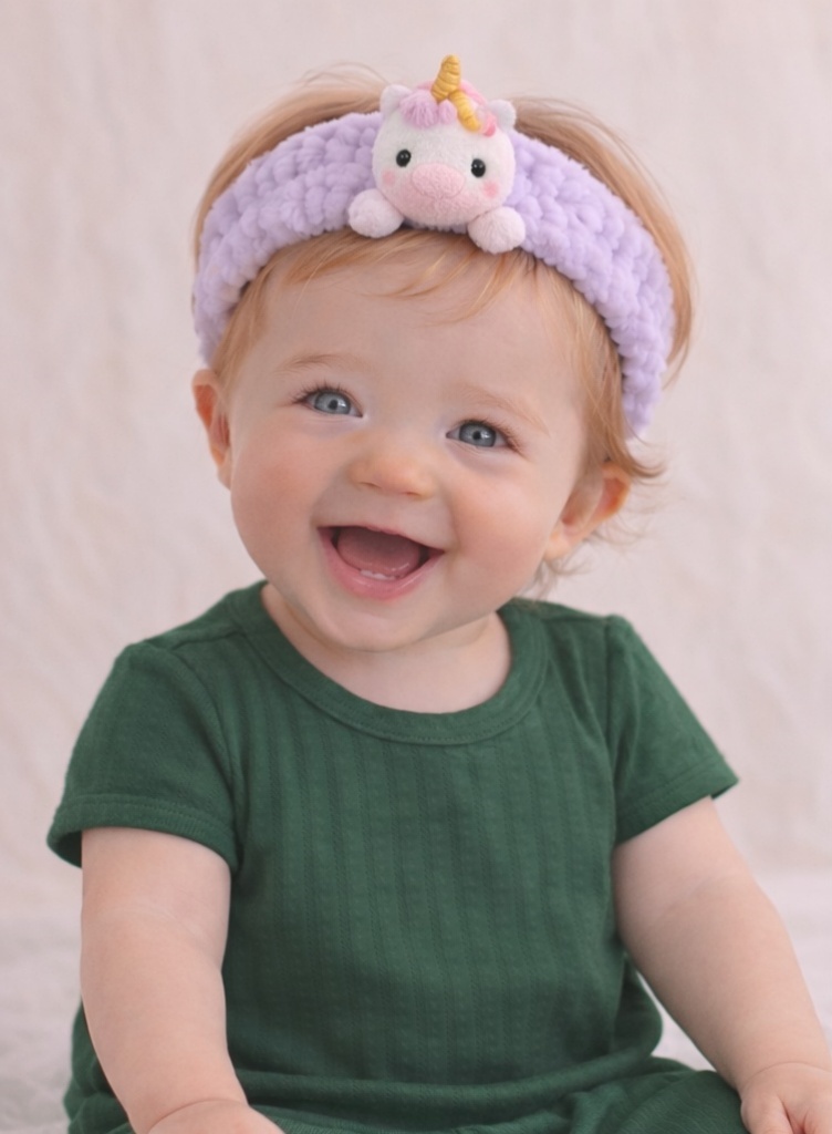 Cartoon Unicorn Plush Baby Headband - Soft and Cute Baby Hairband for Newborn Girls