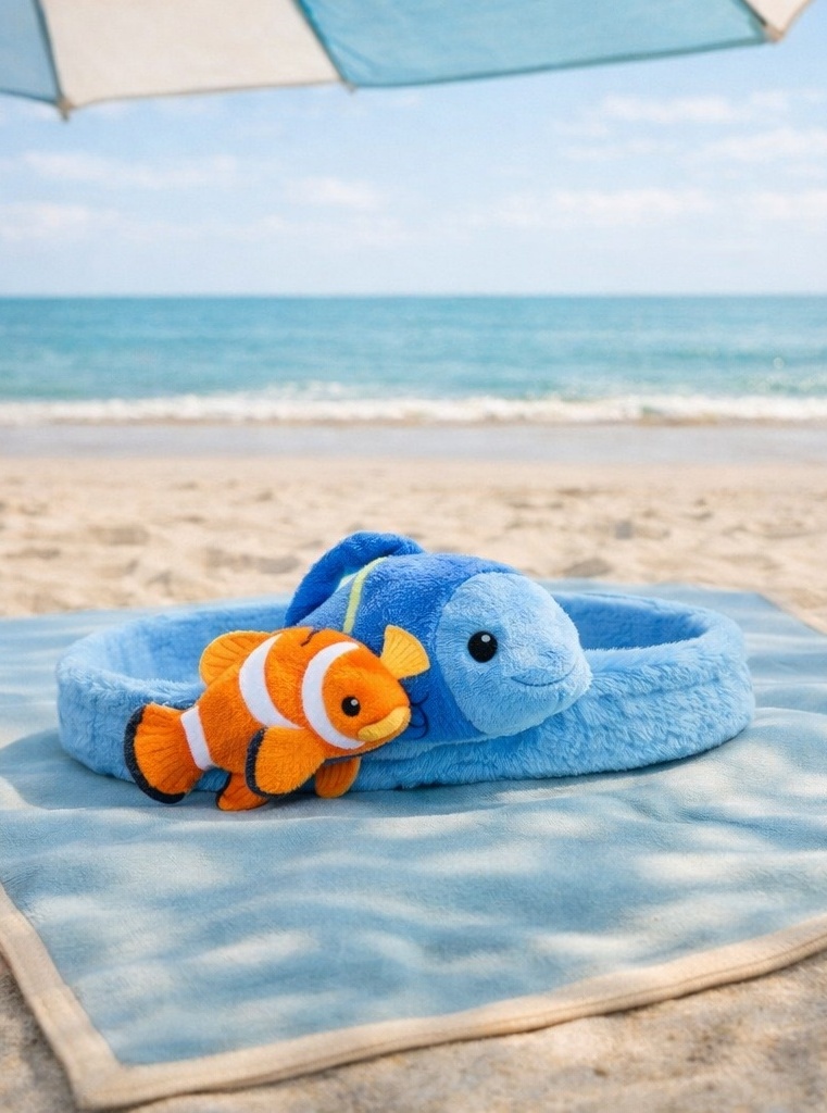 Ocean Friends Plush Baby Headband – Blue Fish & Clownfish