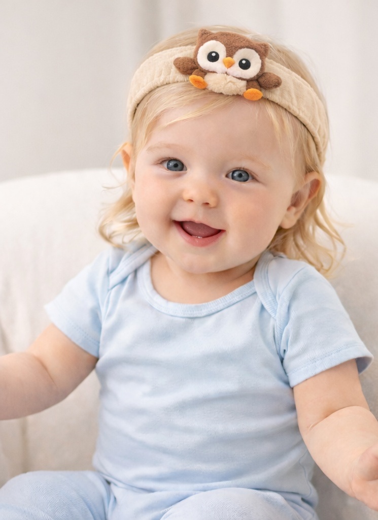 Adorable Owl Plush Baby Headband for Babies