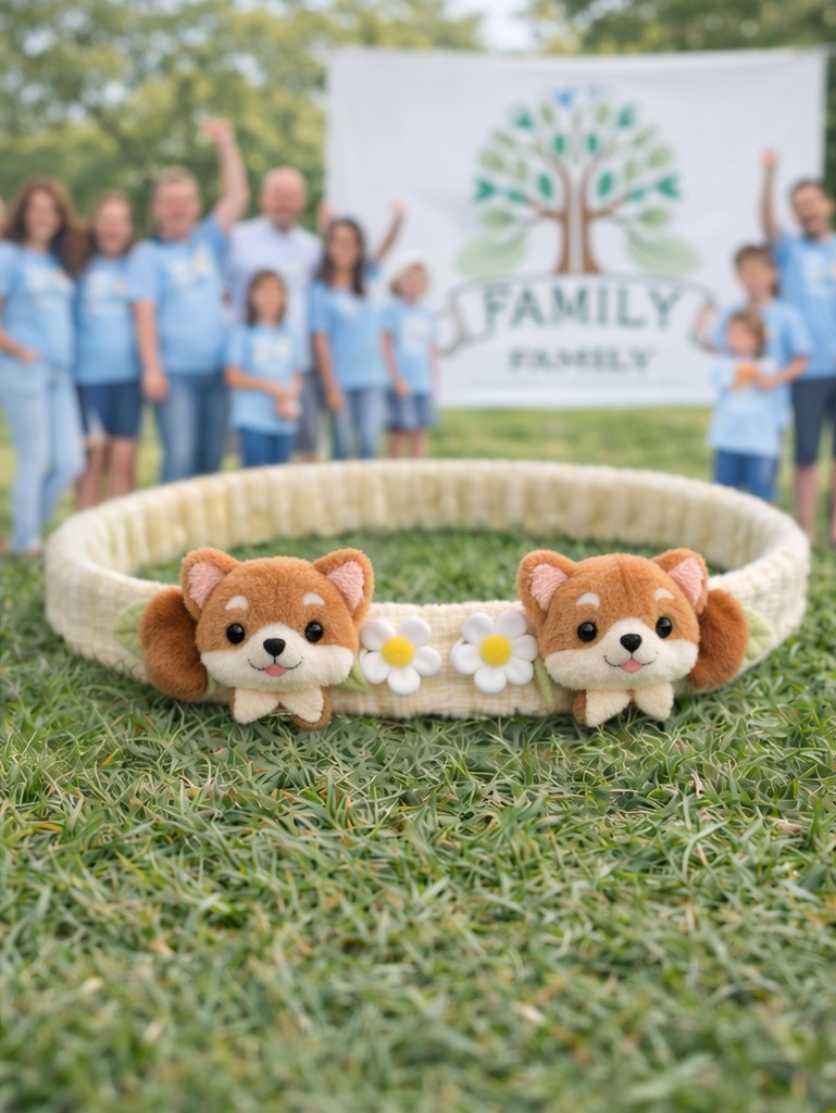 Cute Puppy Plush Baby Headband with Daisy Flowers - Soft Elastic for Newborns