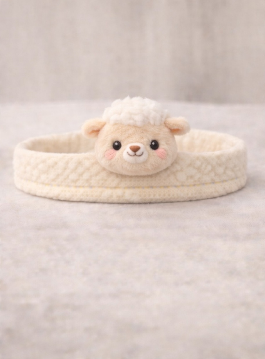 Fluffy Alpaca Baby Headband – Ultra Soft Plush Stretch Hairband for Newborns