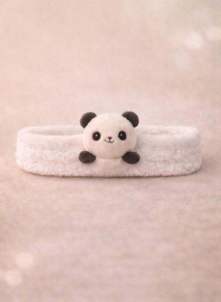 Cartoon Panda Plush Baby Headband - Cute and Soft Baby Hairband for Newborn Girls