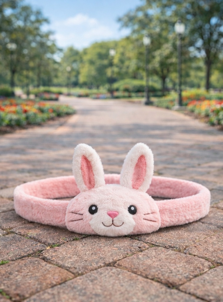 Cinta para el cabello de bebé con diseño de conejo de felpa – Accesorio adorable y suave para recién nacidos