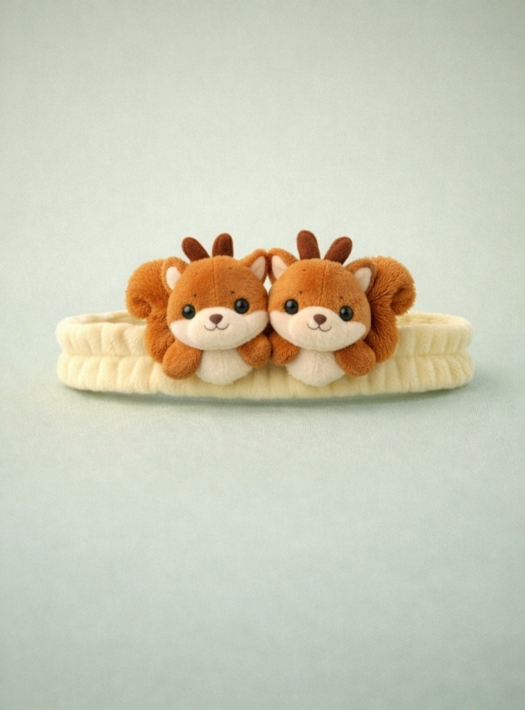 Adorable Squirrel Twin Plush Baby Headband