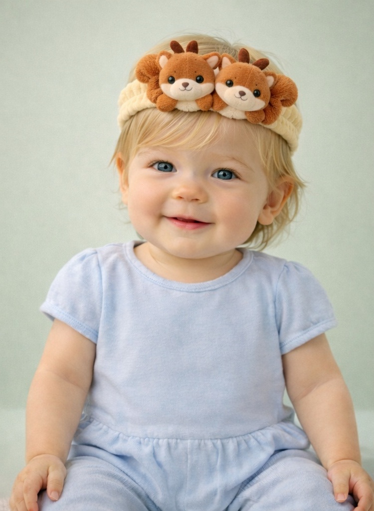 Adorable Squirrel Twin Plush Baby Headband