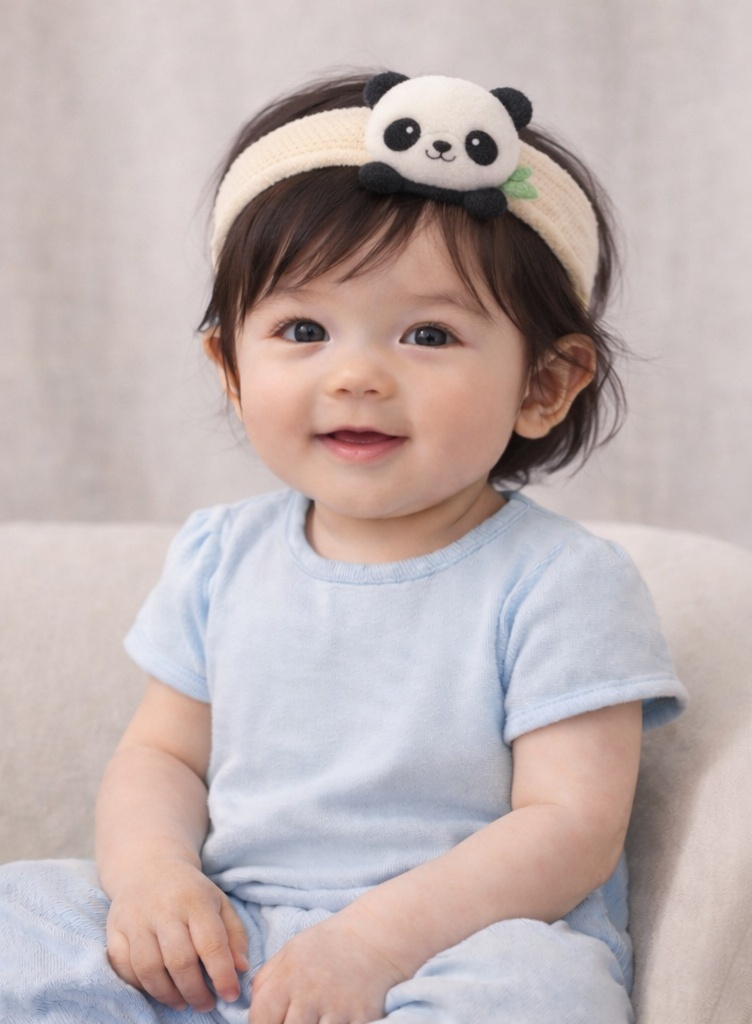 Cinta para bebé de panda – Accesorio adorable y suave para el cabello