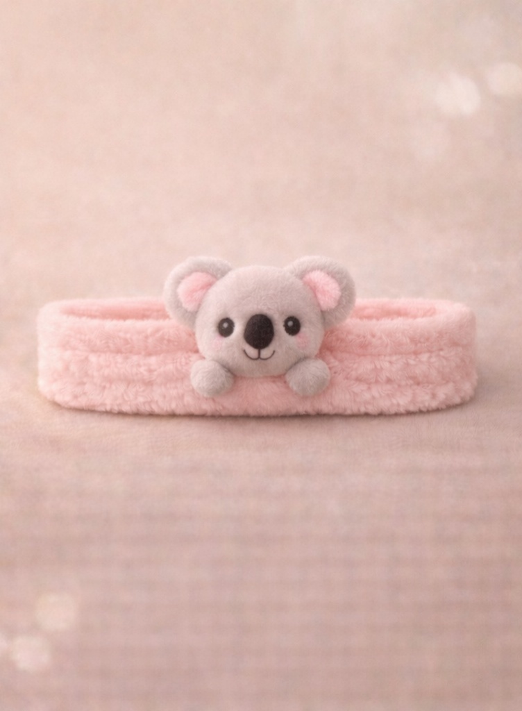 Cartoon Koala Plush Baby Headband - Soft and Cute Baby Hairband for Newborn Girls
