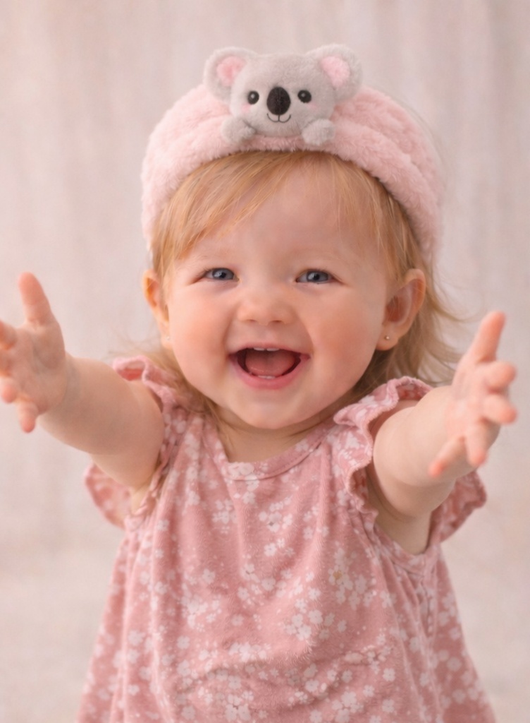 Cartoon Koala Plush Baby Headband - Soft and Cute Baby Hairband for Newborn Girls