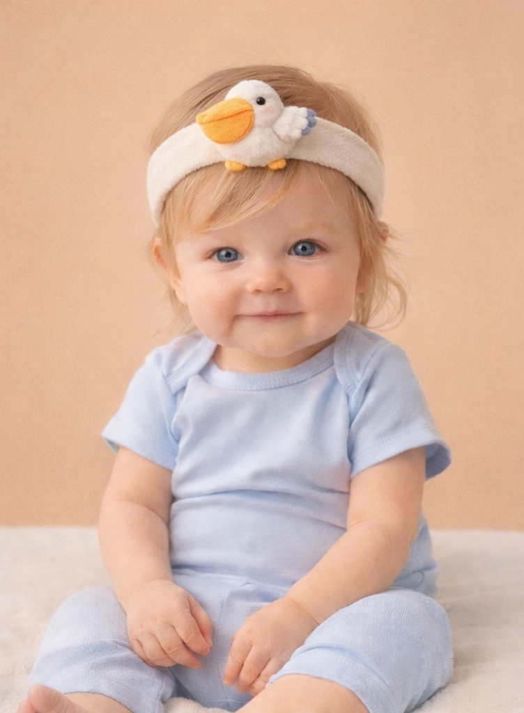 Bandeau bébé pélican – Accessoire mignon et doux pour bébé