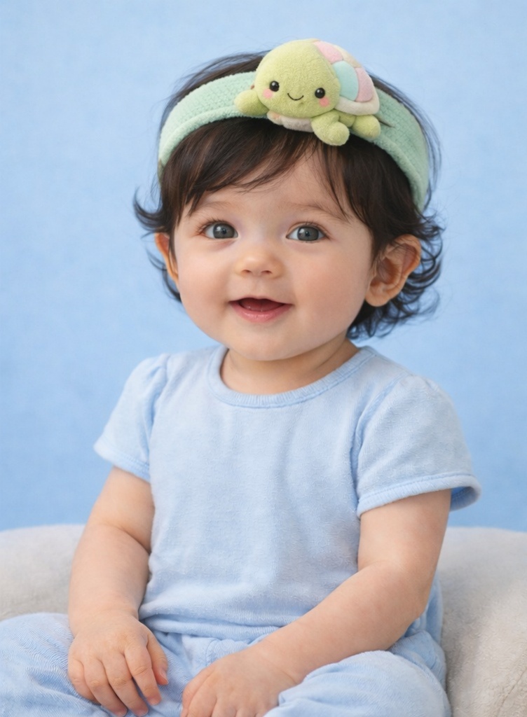 Bandeau Bébé Tortue – Accessoire Adorable et Doux