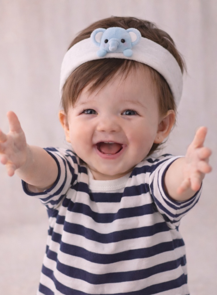 Cartoon Elephant Plush Baby Headband - Soft and Cute Baby Hairband for Newborn Girls