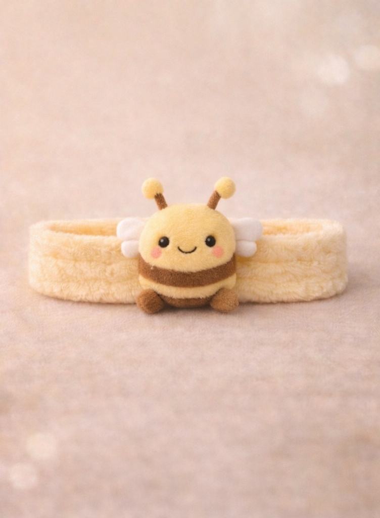 Cartoon Bee Plush Baby Headband - Soft and Cute Baby Hairband for Newborn Girls
