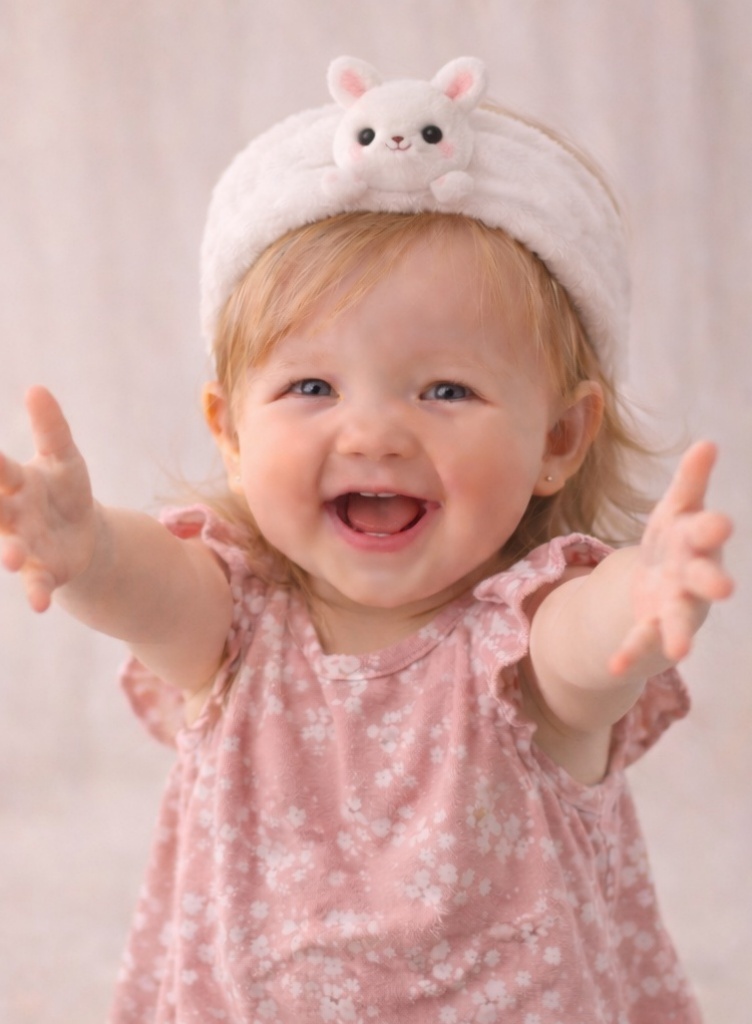 Cartoon Rabbit Plush Baby Headband - Soft and Cute Baby Hairband for Newborn Girls