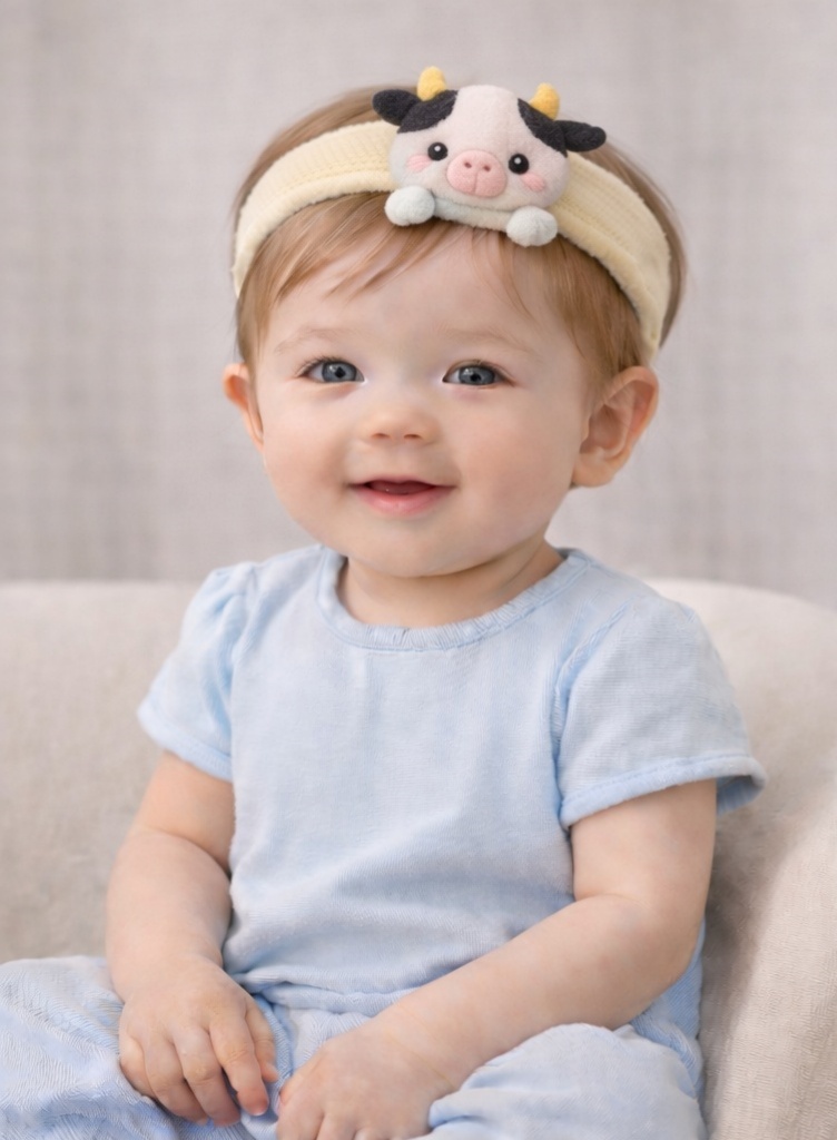 Cute Baby Cow Headband – Soft Plush Baby Hair Accessory