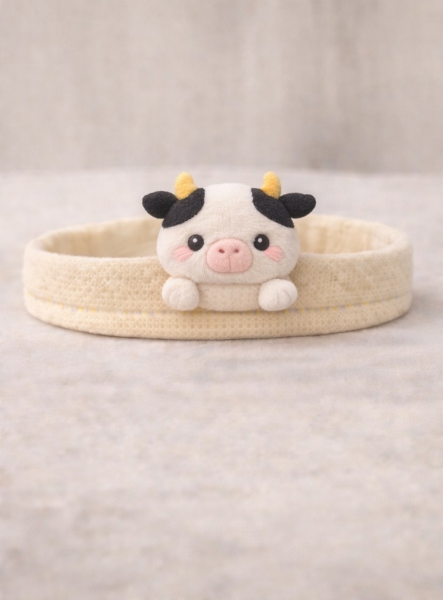 Cute Baby Cow Headband – Soft Plush Baby Hair Accessory