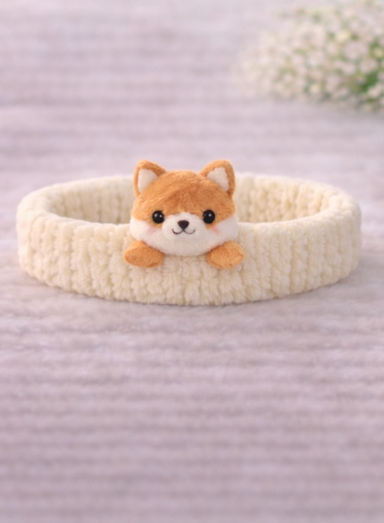Cartoon Shiba Inu Plush Baby Headband - Soft and Cute Baby Hairband for Newborn Girls