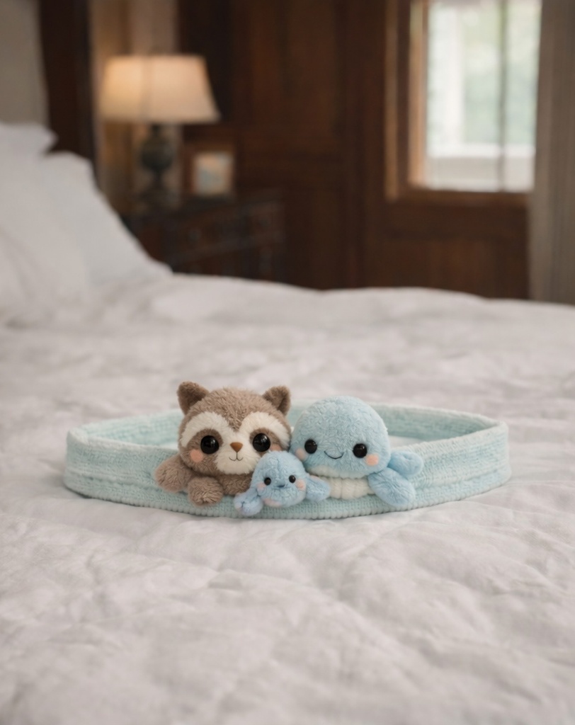 Cartoon Sloth & Octopus Baby Headband – Soft Plush Fabric with Cute Animal Design for Infants