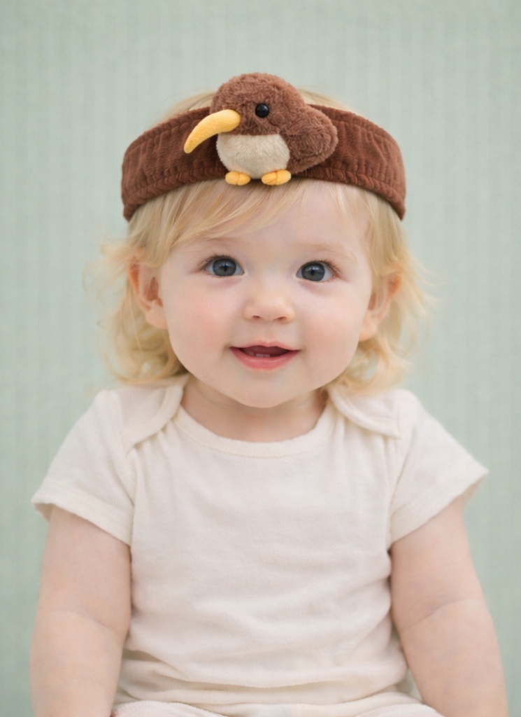 Kiwi Bird Plush Baby Headband for Newborns