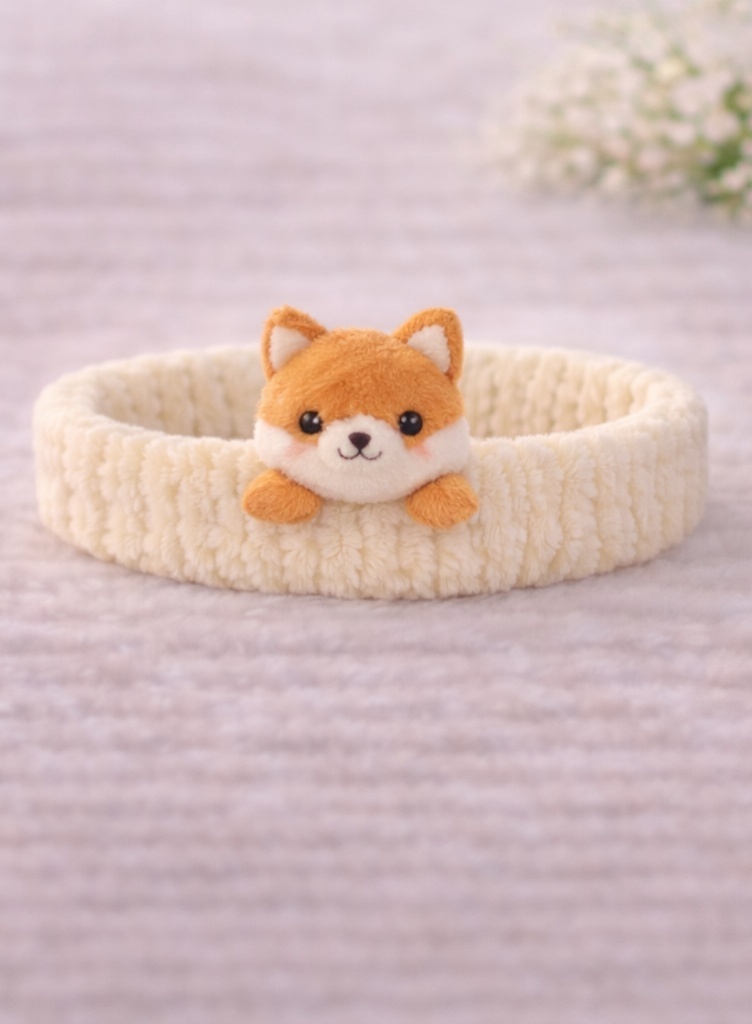 Cartoon Shiba Inu Plush Baby Headband - Soft and Cute Baby Hairband for Newborn Girls