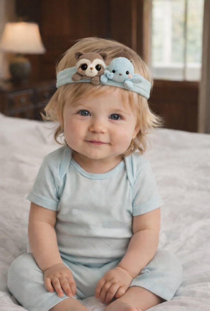 Cartoon Sloth & Octopus Baby Headband – Soft Plush Fabric with Cute Animal Design for Infants