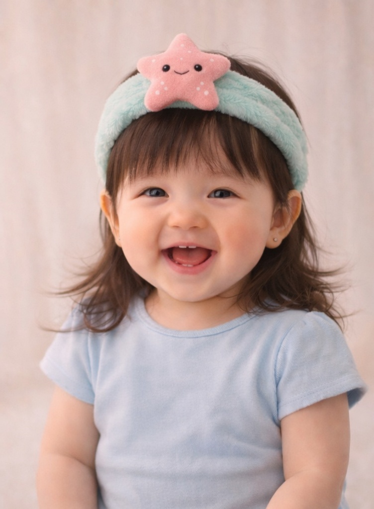 Cartoon Starfish Plush Baby Headband - Soft and Cute Baby Hairband for Newborn Girls