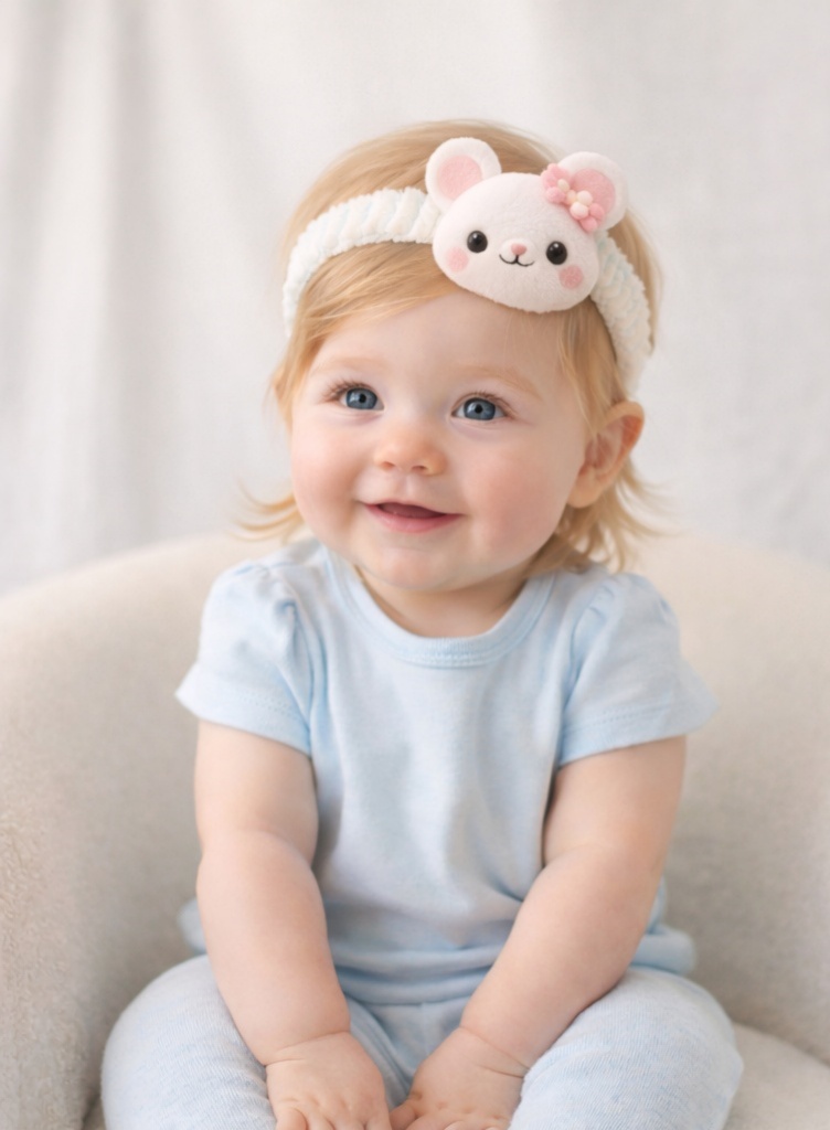 Cute Baby Bunny Headband – Soft Plush Baby Hair Accessory