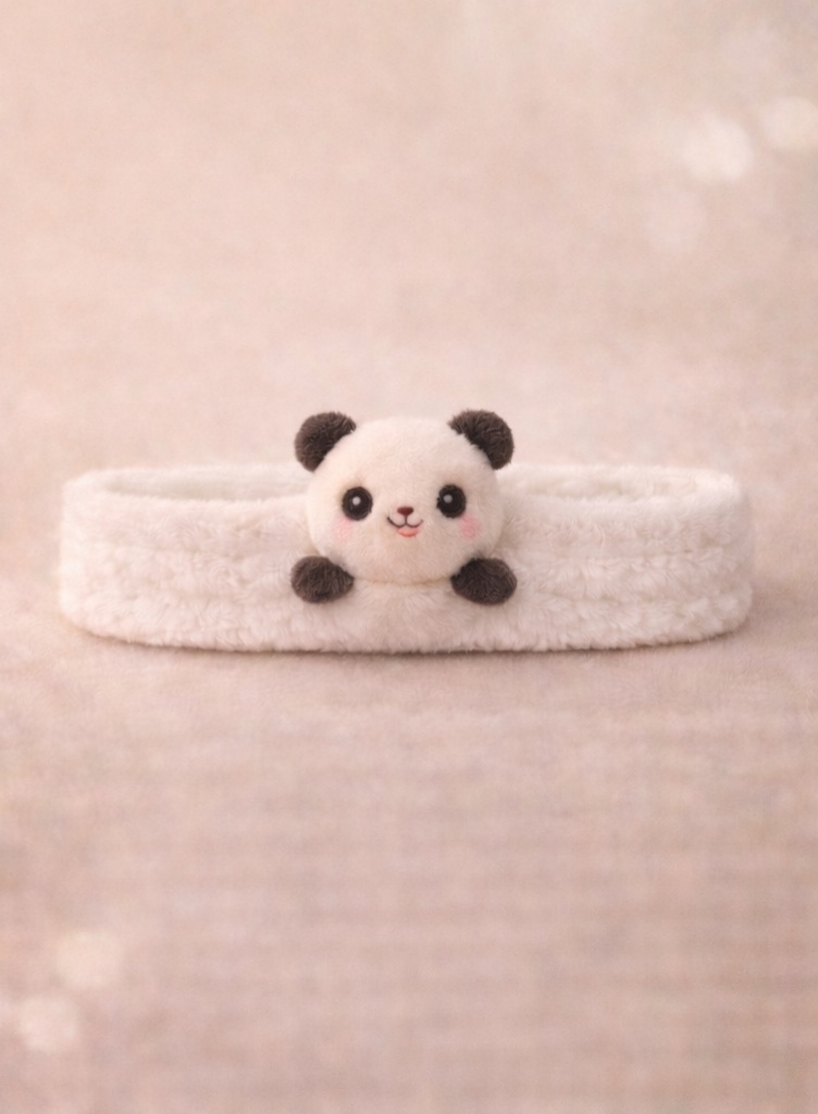 Cartoon Panda Plush Baby Headband - Soft and Cute Baby Hairband for Newborn Girls