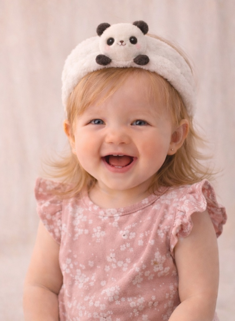 Cartoon Panda Plush Baby Headband - Soft and Cute Baby Hairband for Newborn Girls