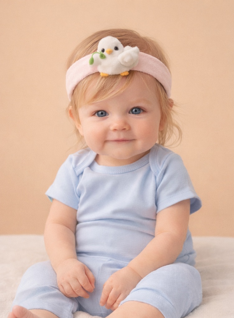 Cute Baby Dove Headband – Soft Plush Baby Hair Accessory