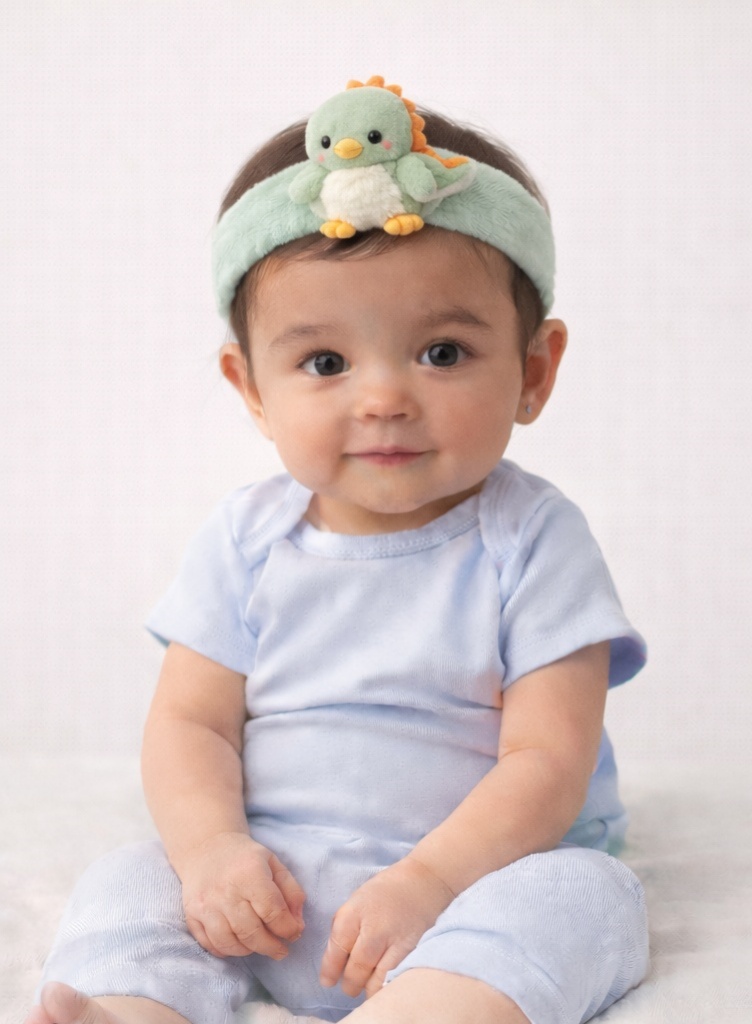 Cute Baby Dinosaur Headband – Soft Plush Baby Hair Accessory