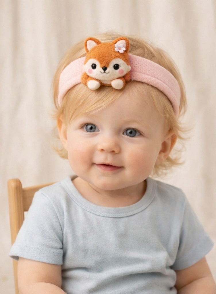 Cute Baby Fox Headband – Soft Plush Baby Hair Accessory