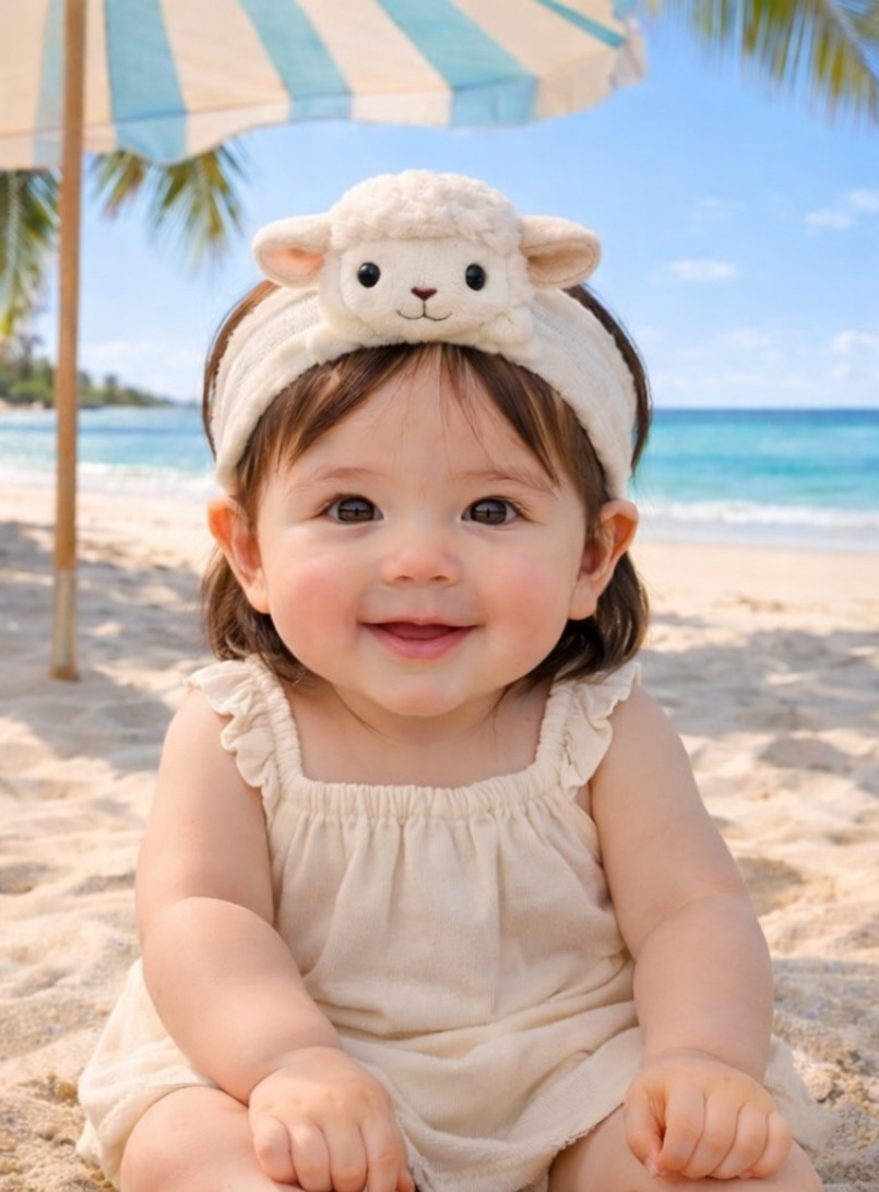 Adorable Lamb Plush Baby Headband - Gentle and Adjustable Infant Hairband