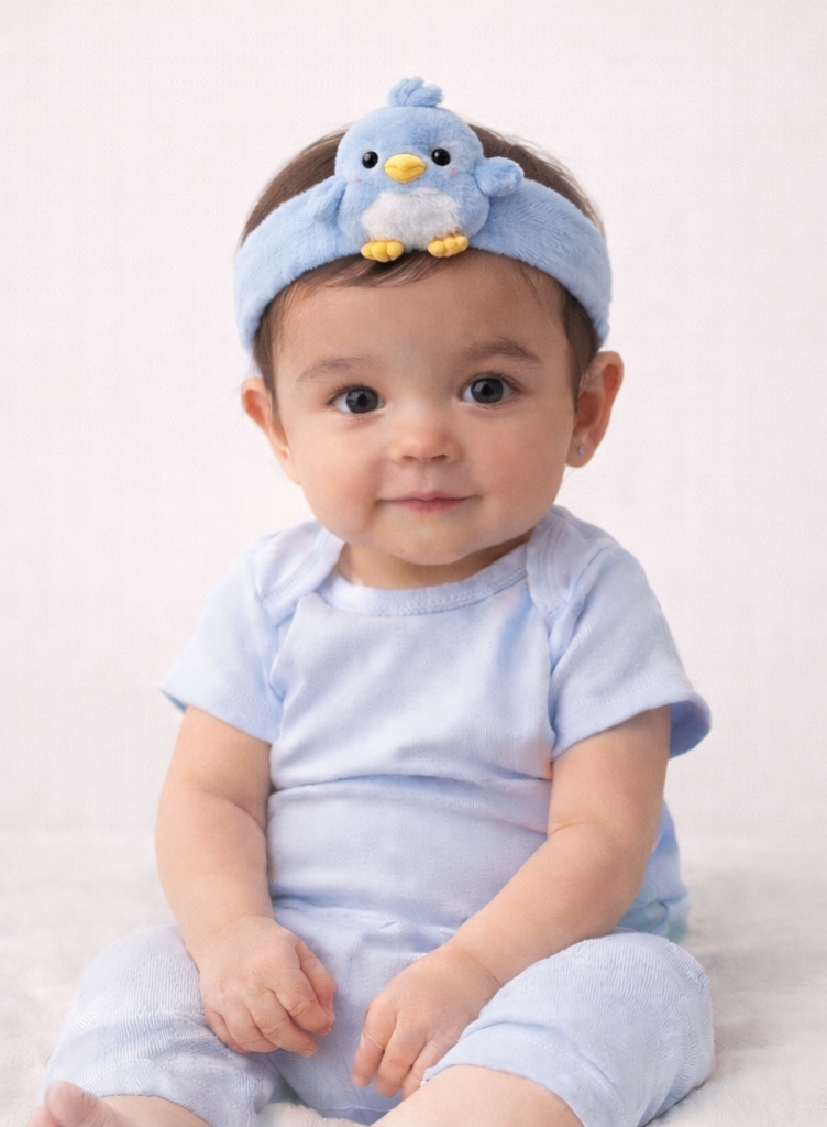 Blue Bird Plush Baby Headband – Soft and Sweet Infant Hair Accessory