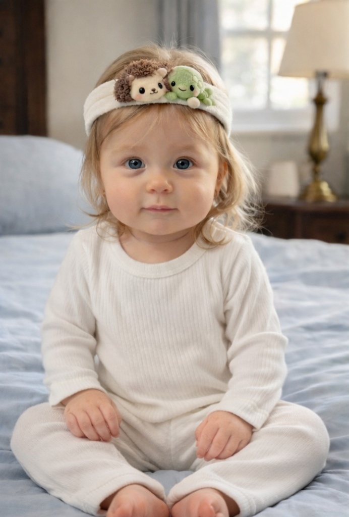 Cartoon Hedgehog & Turtle Baby Headband – Soft Plush Fabric with Adorable Animal Design for Infants