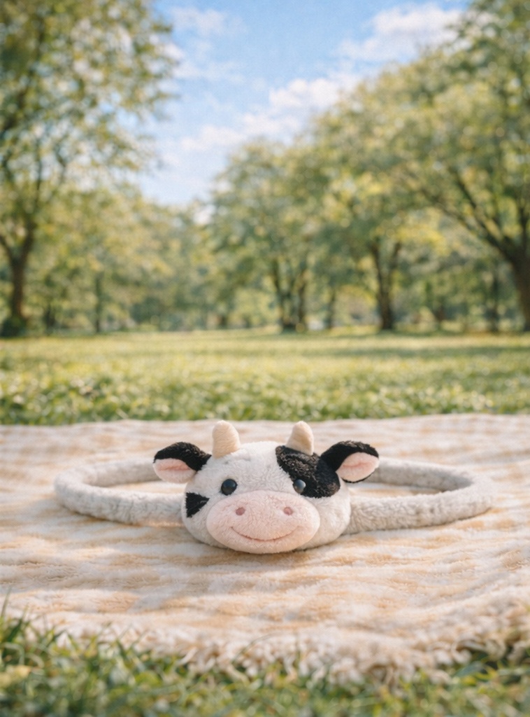 Cow Plush Baby Headband – Soft Cartoon Animal Hair Accessory for Infants