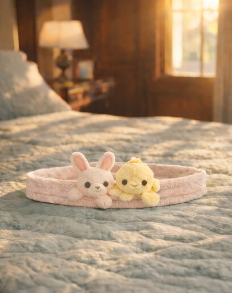 Cartoon Bunny & Chick Baby Headband – Soft Plush Fabric with Cute Animal Design for Infants