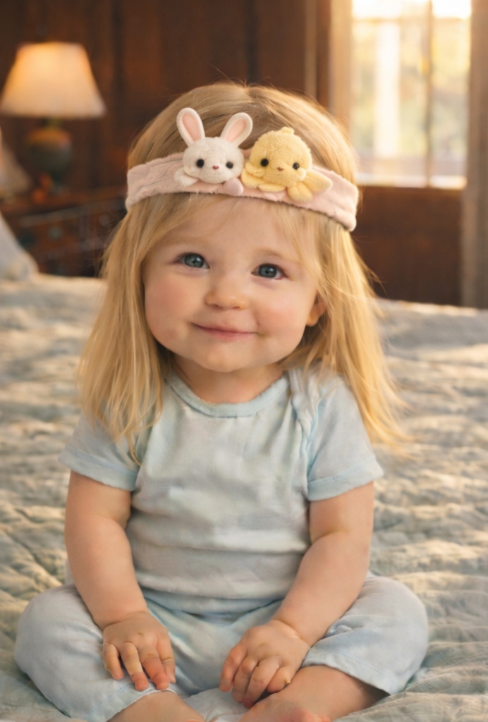 Cartoon Bunny & Chick Baby Headband – Soft Plush Fabric with Cute Animal Design for Infants