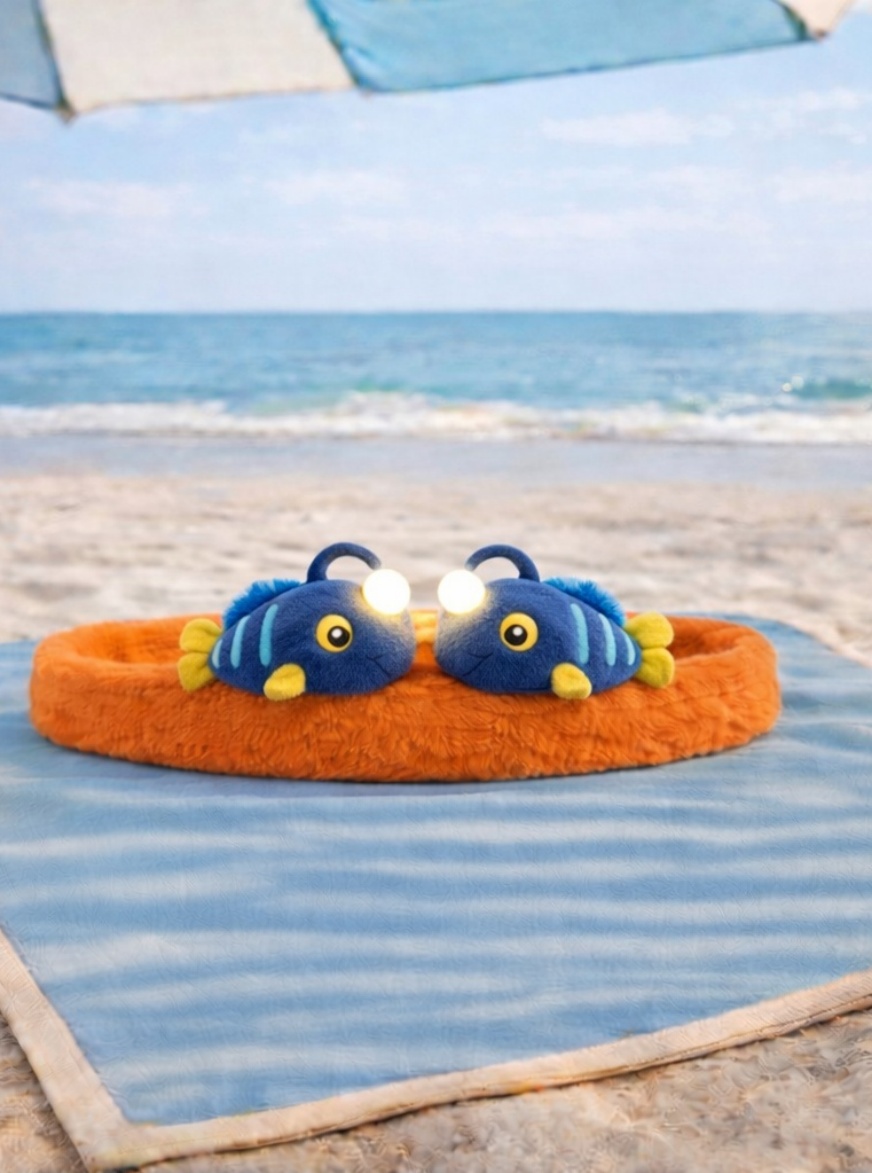 Anglerfish Light-Up Baby Headband - Deep Sea Plush Hairband for Infants